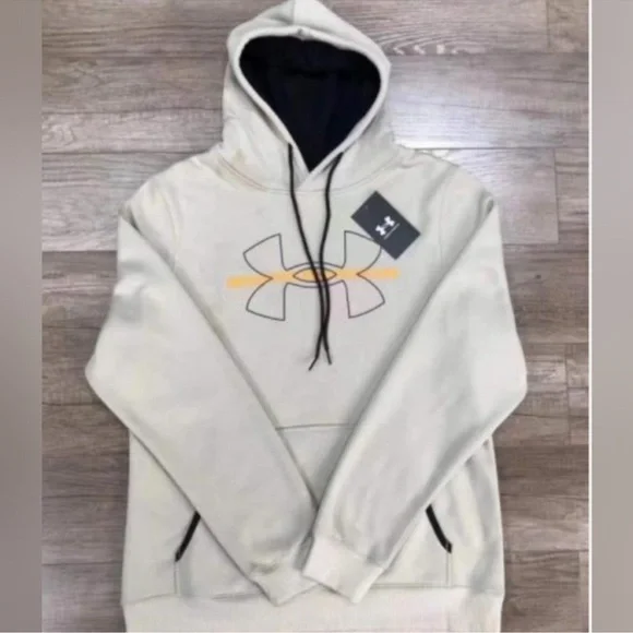 Mens Under Armour Hoodie Sweatshirt
2XL Cream & Gold W/Front Pocket - Picture 1 of 9